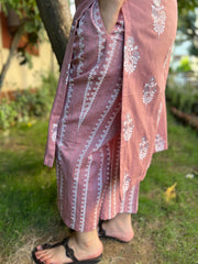 Pastel pink printed palazzo - MYSANSKRITAM