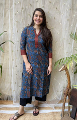 Amber Ajrakh Kurta - MYSANSKRITAM