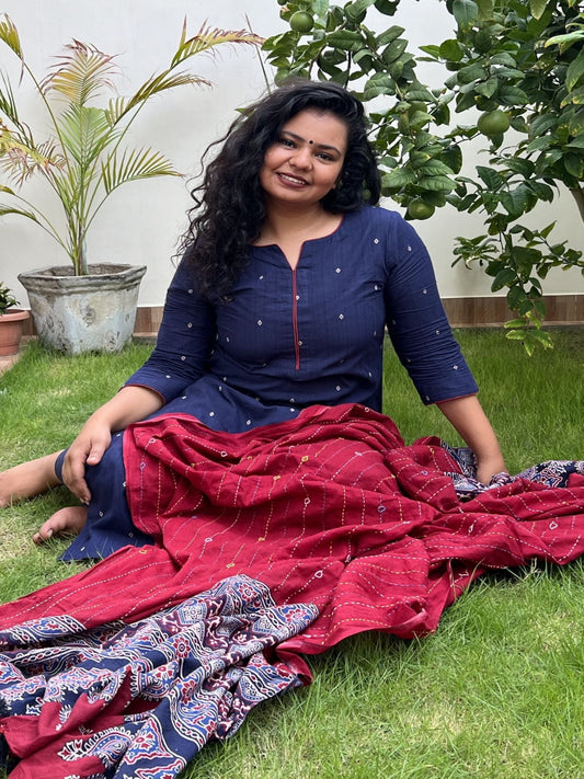 Blue Buti Kurta - MYSANSKRITAM