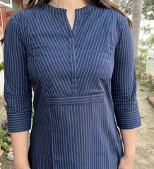 Indigo Office Wear Kurta - MYSANSKRITAM