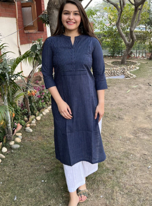 Indigo Office Wear Kurta - MYSANSKRITAM