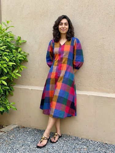 Madras check Aline kurti dress