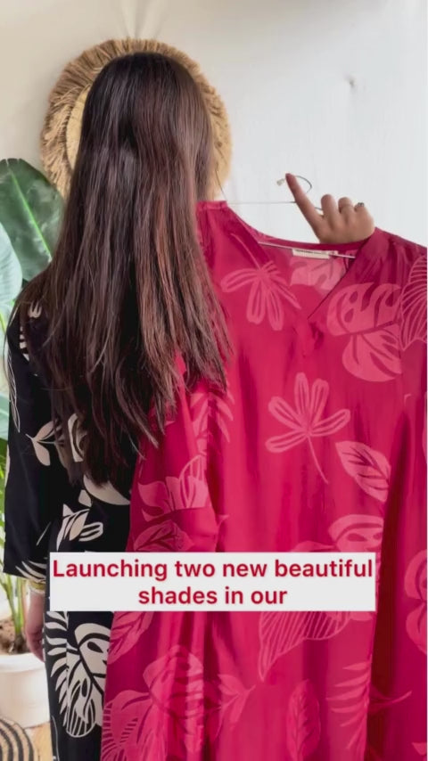 Maroon leaf aline kurta