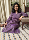 Purple geometric woollen kurti - MYSANSKRITAM