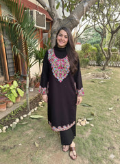 Black embroidered Phiran (Loose fitting)