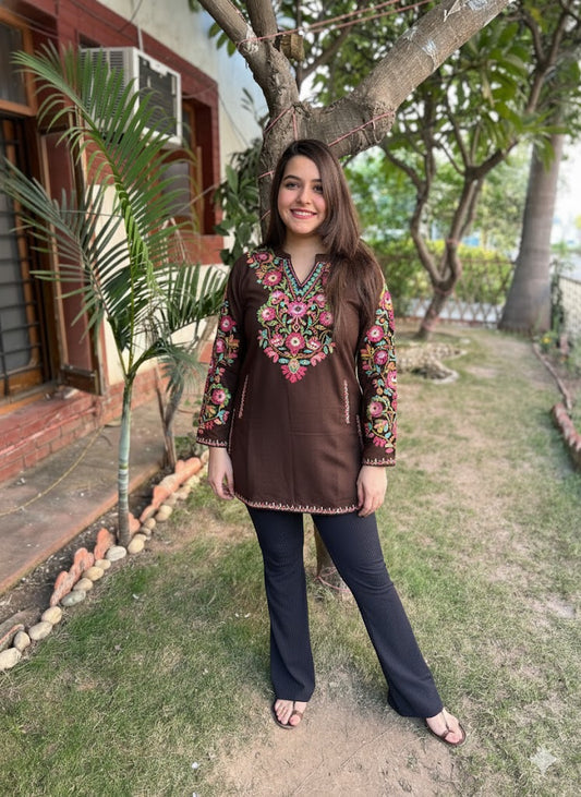 Brown Phiran style Short kurti